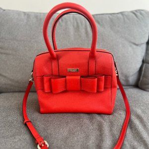 Kate Spade Red Leather Handbag w/ Removable & Adjustable Crossbody Strap